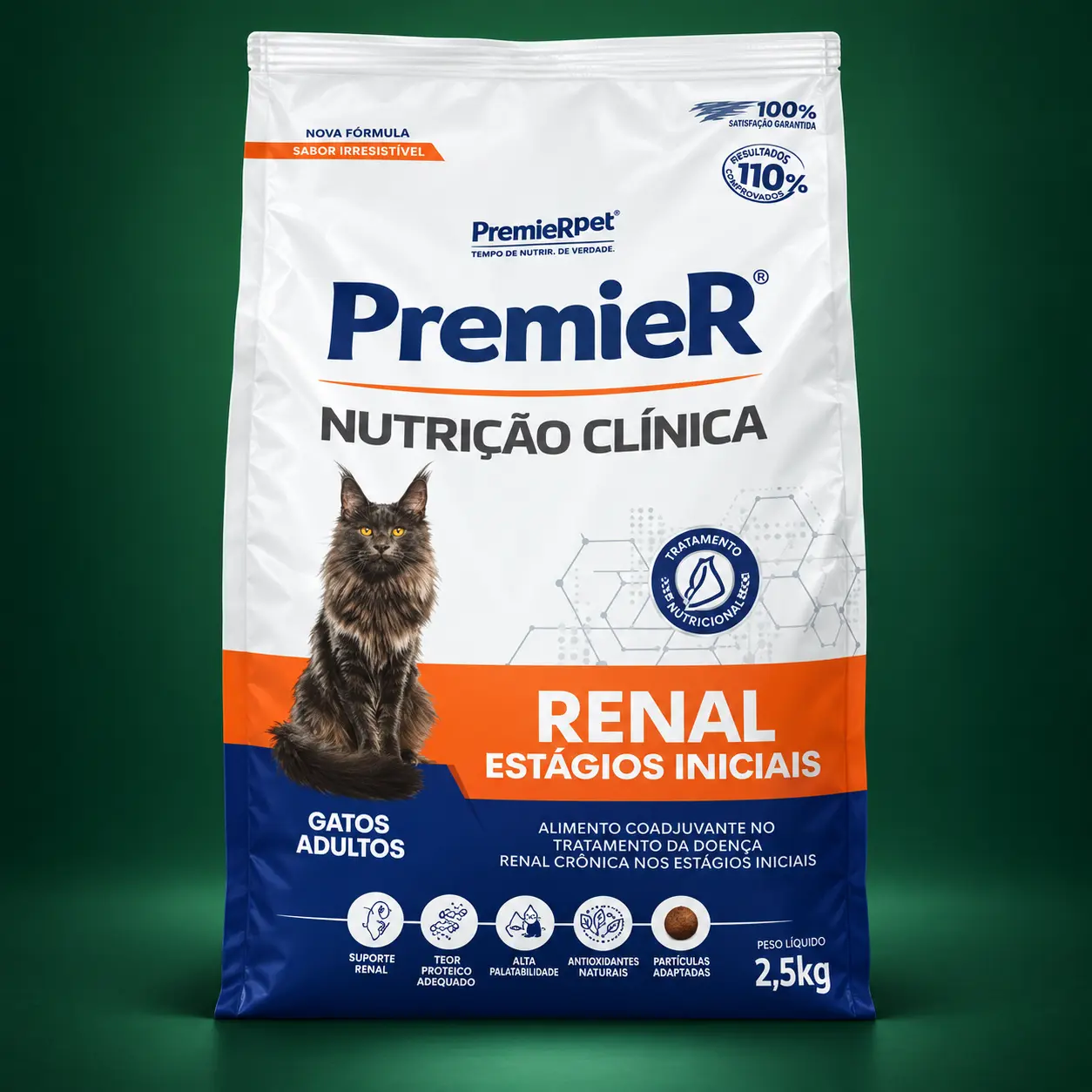 PremieR Nutrição Clínica Renal Estágios Iniciais Gatos Adultos 2,5kg