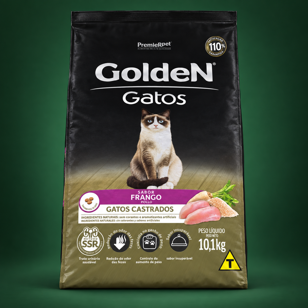 Ração Golden Gatos Castrados Frango 10,1kg