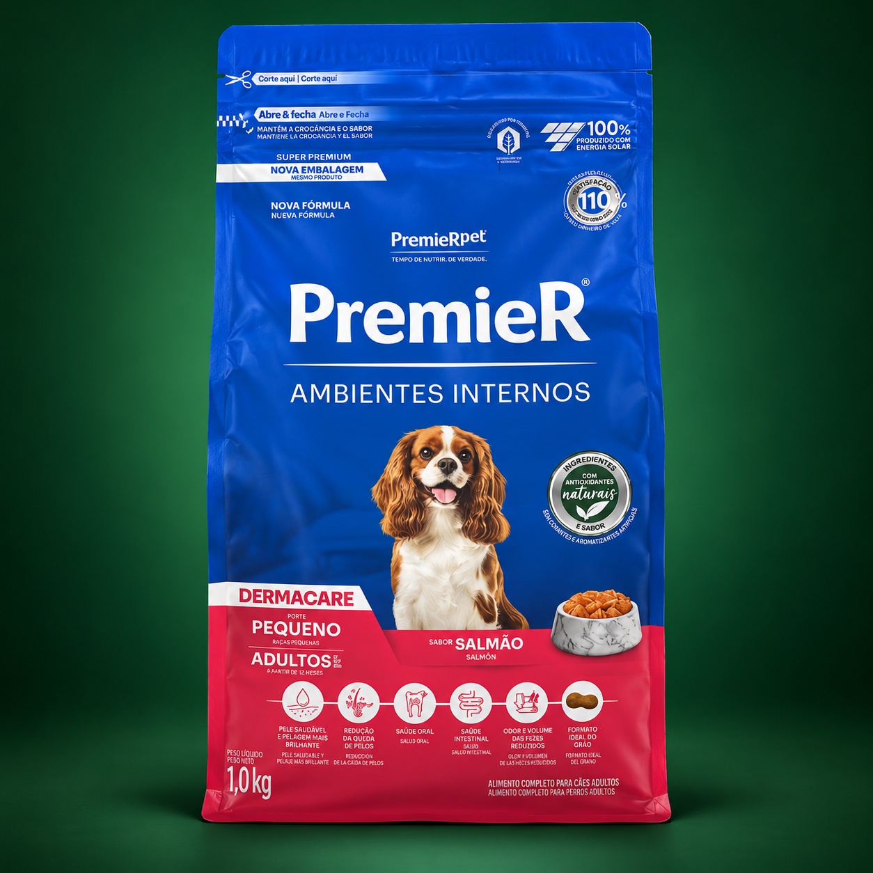 PremieR Ambientes Internos Dermacare Porte Pequeno Adultos Salmão