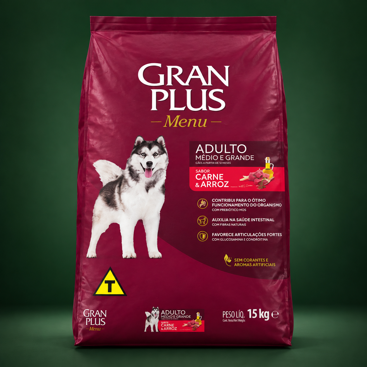 Gran Plus Menu Adulto Médio e Grande Carne e Arroz