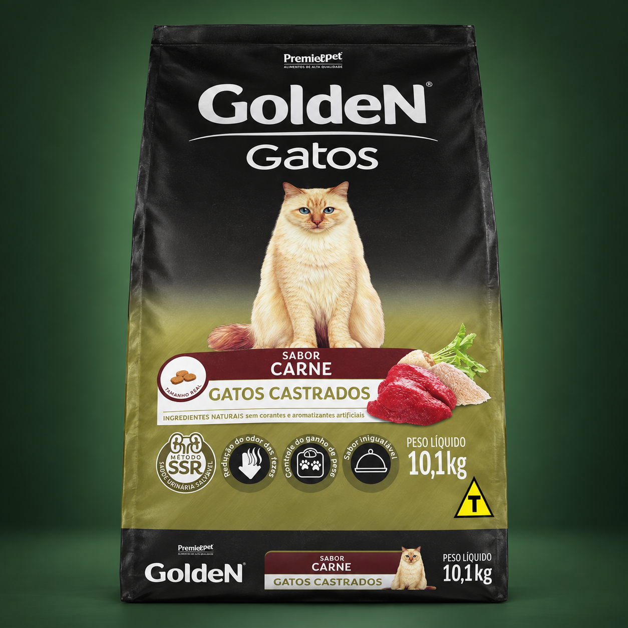 Ração Golden Gatos Castrados Carne 10,1kg